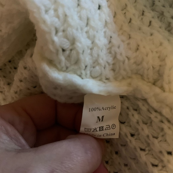 Amazon Cream and Brown Cowl Neck Sweater - Picture 3 of 5